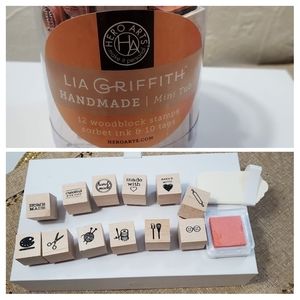 Lia Griffith 12 mini woodblock stamps & sorbet ink